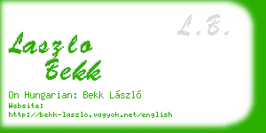 laszlo bekk business card