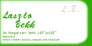 laszlo bekk business card